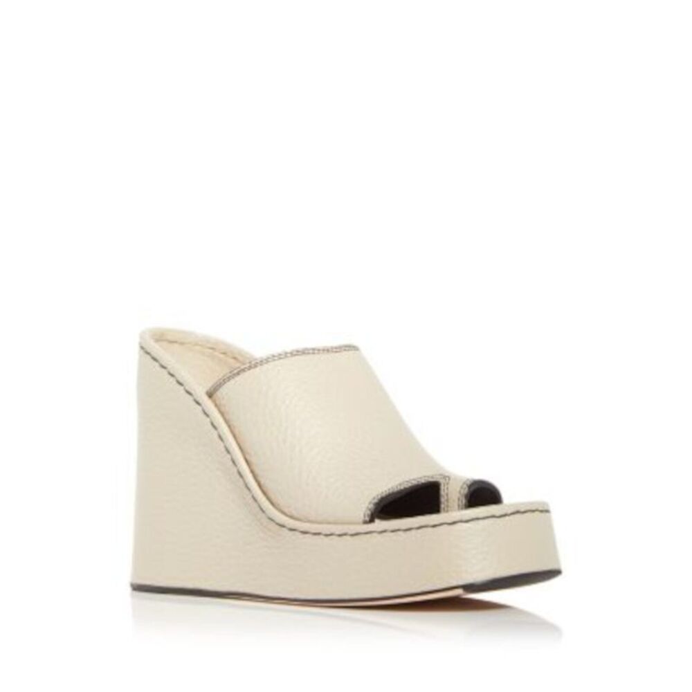 MISTA Womens Ivory 1-1/2" Platform Thais Wedge Slip On Slide Sandals Shoes 39